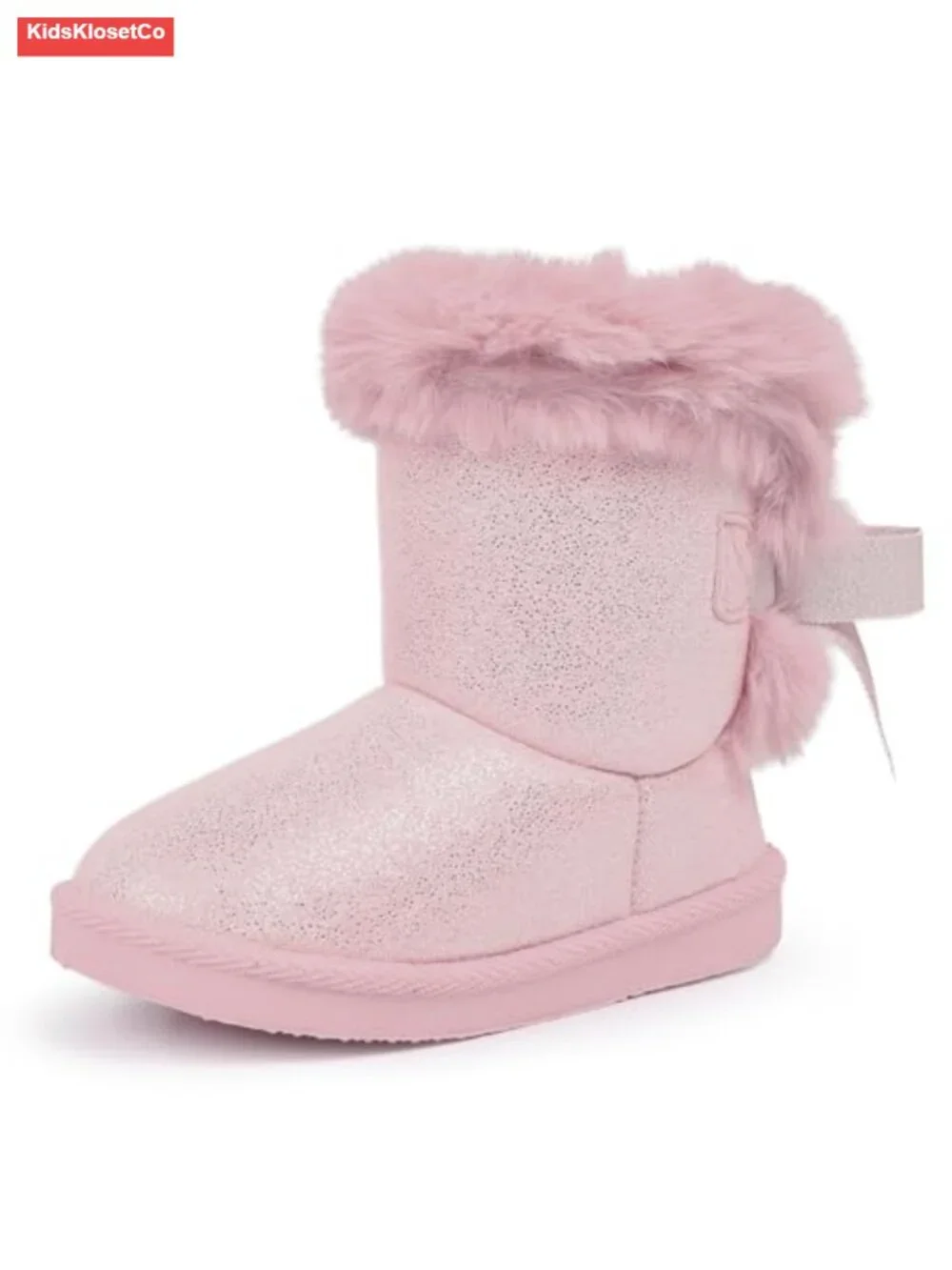 Toddler Winter Snow Boots with Zipper, Suede Upper, Faux Fur Lining